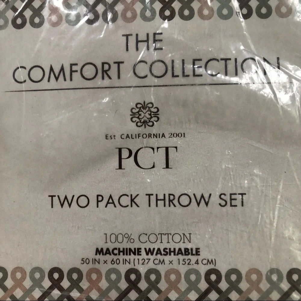 🟦◻️ Set of 2 Woven Batik Cotton Throws ◻️🟦